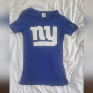 NY Giants Pink Victoria's Secret NFL Sequin Logo T-Shirt, Adult XS/Youth L